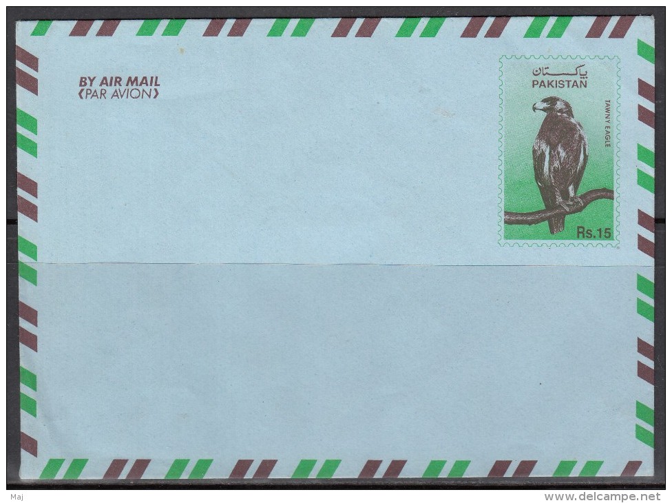 Pakistan 1995 Postal Stationery Rs.15 Eagle Birds Airmail Envelope Mint - Pakistan