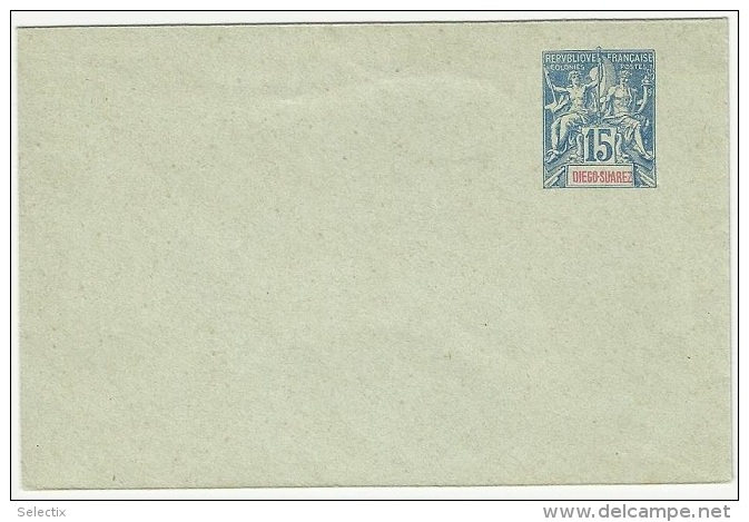 France 1890 Diego Suarez - Postal Stationery Envelope Cover - Covers & Documents