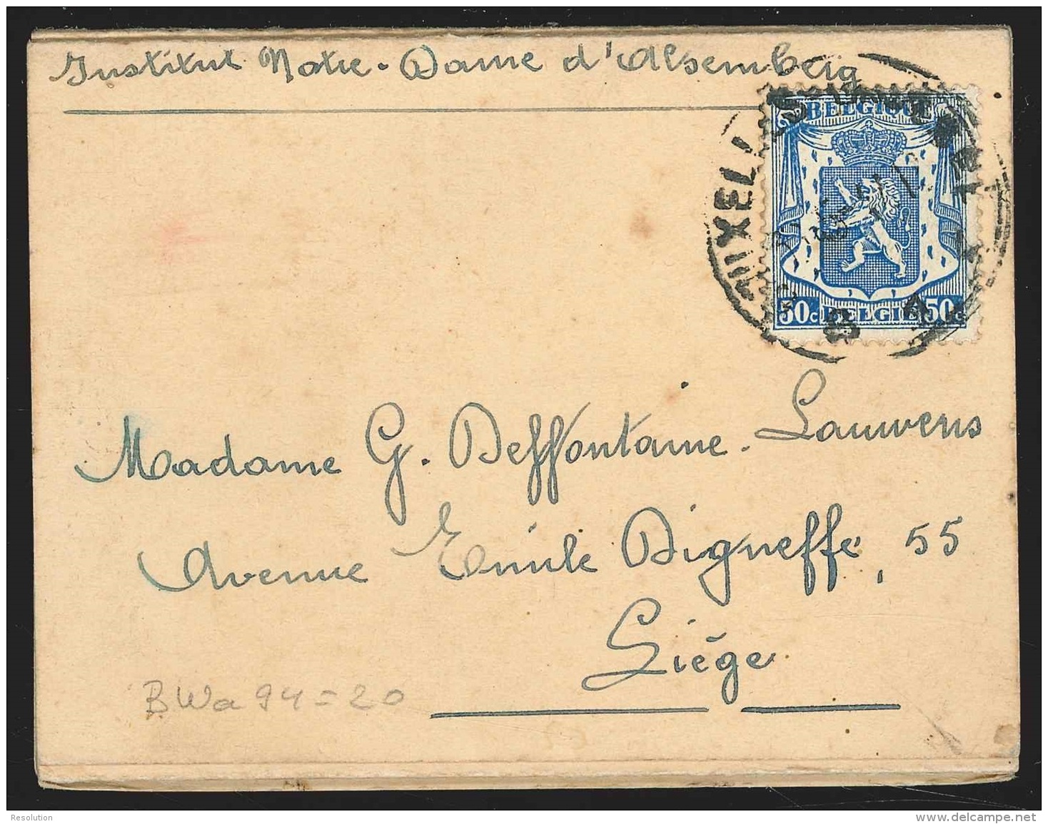 Belgique - Carnet De Cartes D'Alsemberg Affr. N°426 Càd Bil BRUXELLES/BRUSSEL/1947 Pour LIEGE - Lettres & Documents