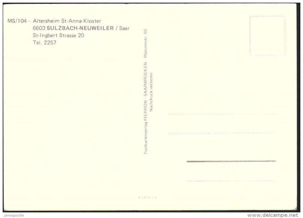 SULZBACH-NEUWEILER - SAAR - Gäste-Haus Bried - MS/104 - W-23 - Kreis Saarlouis