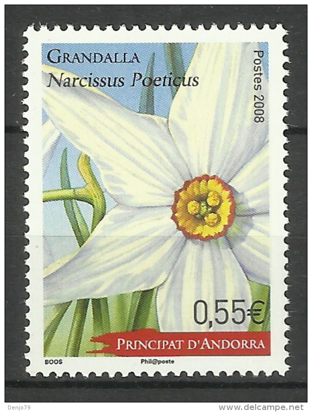 FRENCH ANDORRA 2008  FLOWER MNH - Ongebruikt