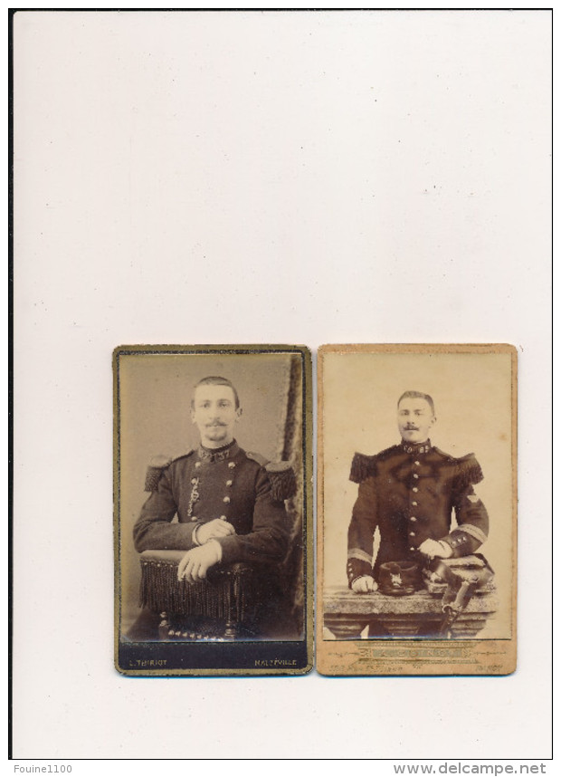 Lot De 2 CDV Photo Photographe THIRIOT / ODINOT à NANCY 54 Militaire Régiment 37 / 69 E épée Sabre  ( Recto Verso ) - Guerre, Militaire