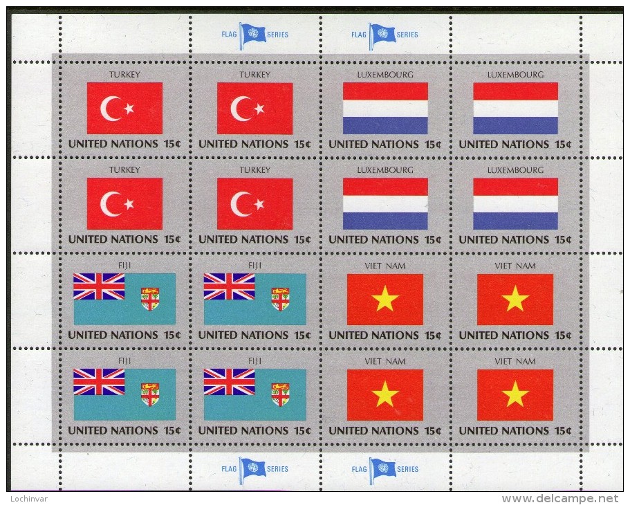 UNITED NATIONS, 1980 FLAG SERIES SHEET 16 MNH - Unused Stamps