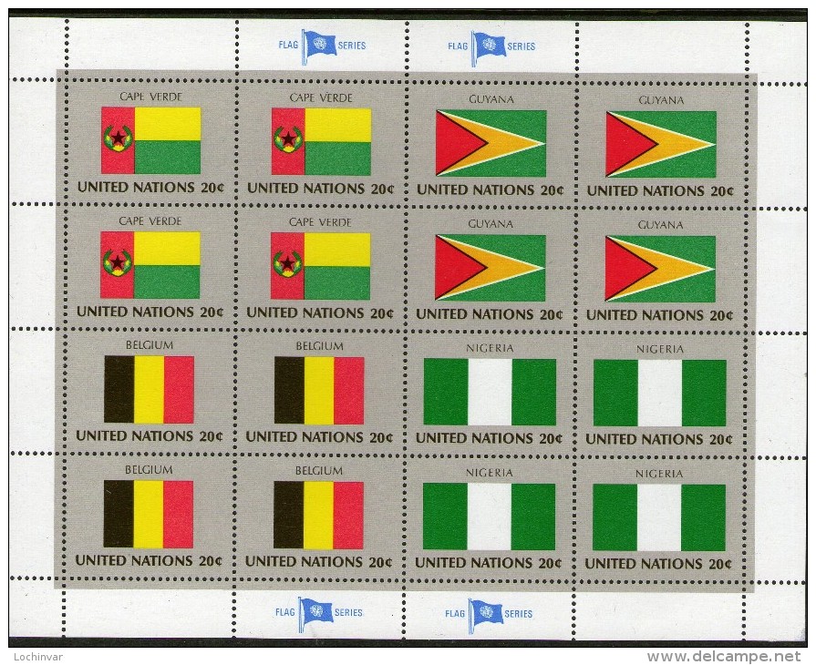 UNITED NATIONS, 1982 FLAG SERIES SHEET 16 MNH - Unused Stamps