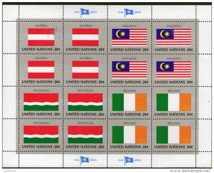 UNITED NATIONS, 1982 FLAG SERIES SHEET 16 MNH - Unused Stamps