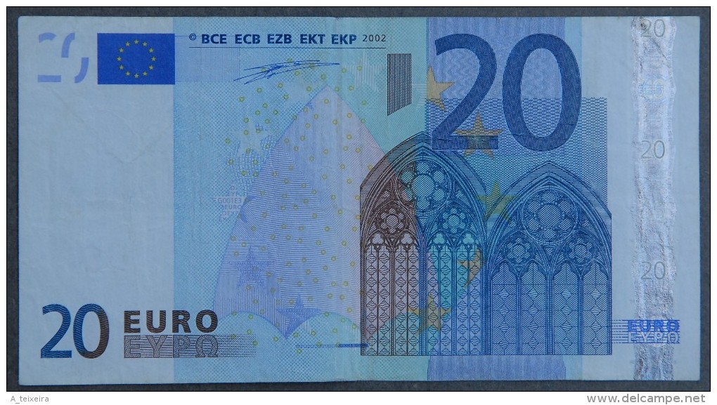 Netherlands - P - 20 Euro - G001 - P01852022692 - Duisenberg - Circulated - 20 Euro