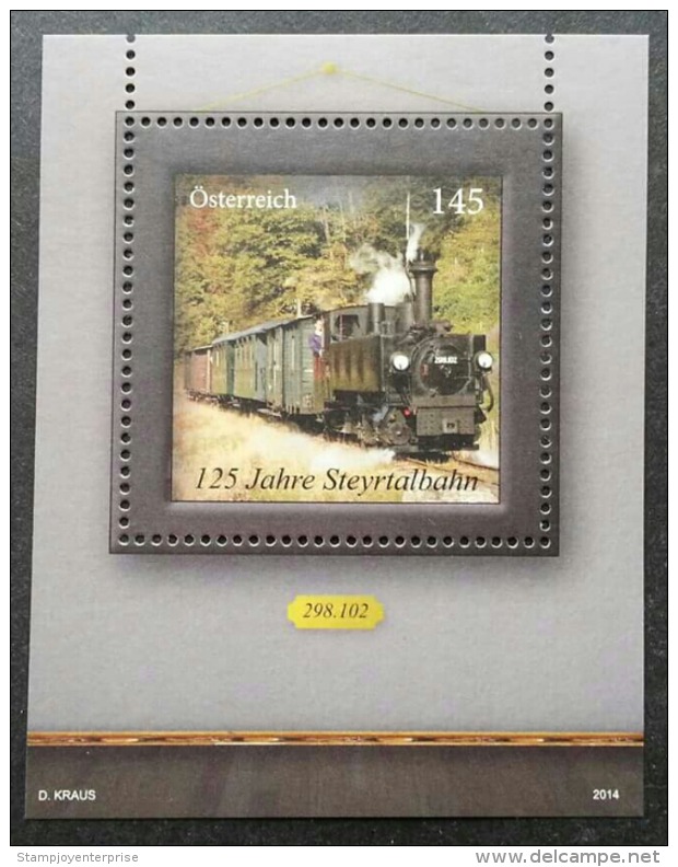 Austria Steyrtal Railway 125th Anniversary 2014 Locomotive Train Transport Vehicle Trains (miniature Sheet) MNH - Otros & Sin Clasificación