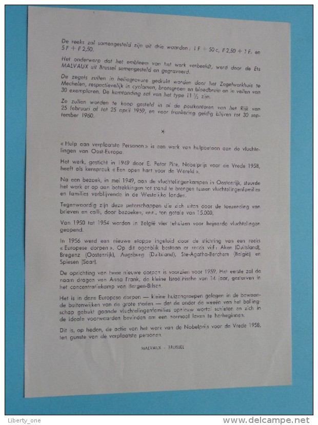 EUROPA VAN HET HART 15-3-1959 / Dag Van De Postzegel ANTWERPEN ( Zie Foto Voor/pour Détails ) !! - Cartes Souvenir – Emissions Communes [HK]