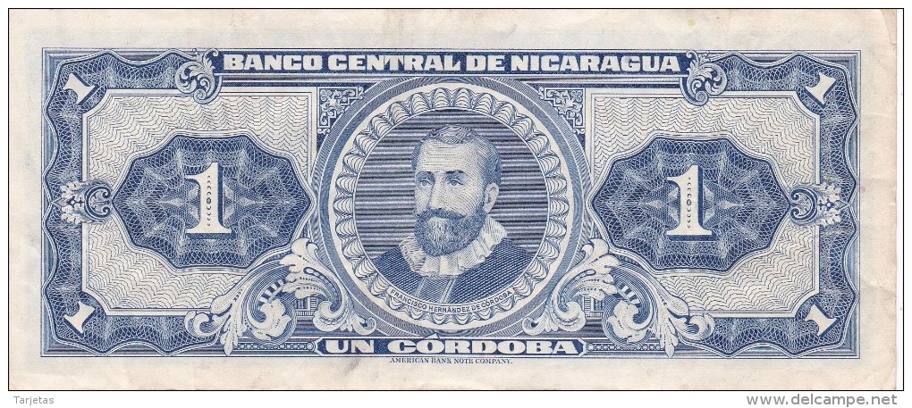 BILLETE DE NICARAGUA DE 1 CORDOBA DEL AÑO 1962 (BANK NOTE) - Nicaragua