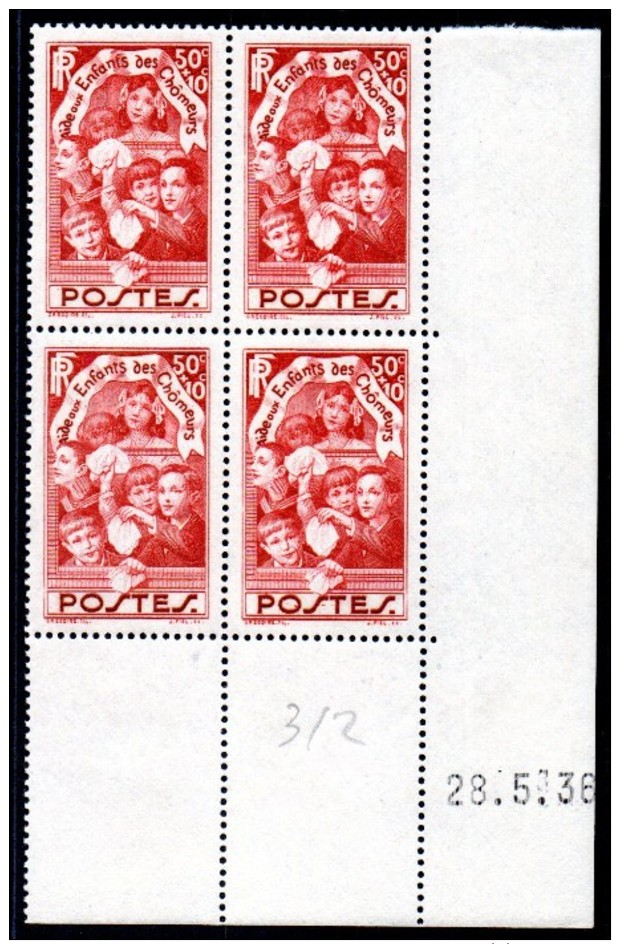 FRANCE - YT N° 312 Bloc De 4 Coin Daté - Neuf ** - MNH - Cote: 48,00 € - 1930-1939