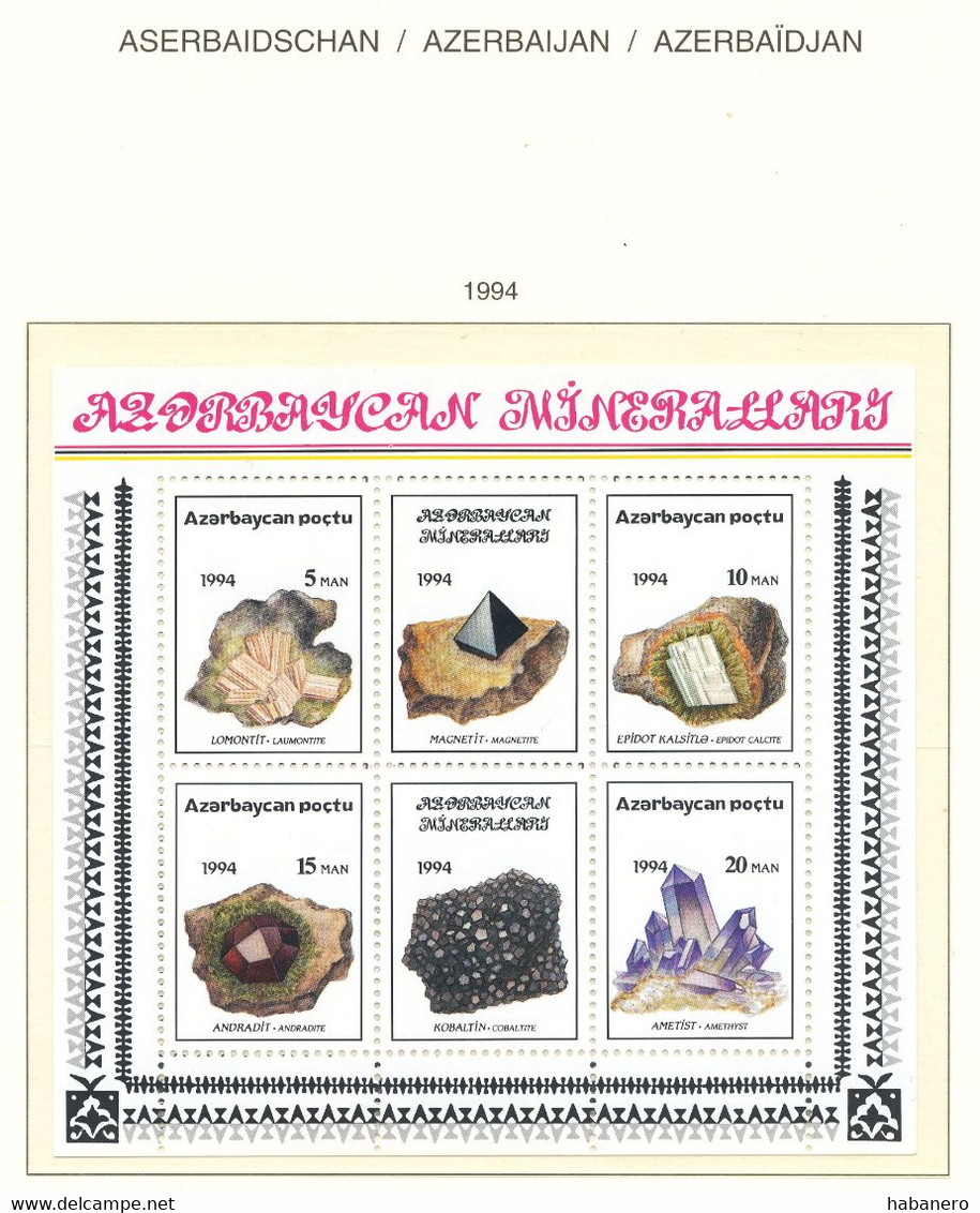 AZERBAIJAN 1992-1996 NEAR COMPLETE MINT HIGH VALUE COLLECTION ON SCHAUBEK BRILLIANT PAGES **