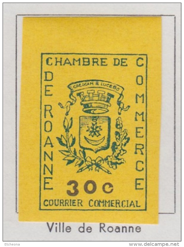 = Grève 1968 Chambre De Commerce De Roanne N°14 Spink Neuf Avec Charnière 30c Courrier Commercial Noir Et Bleu Sur Jaune - Autres & Non Classés