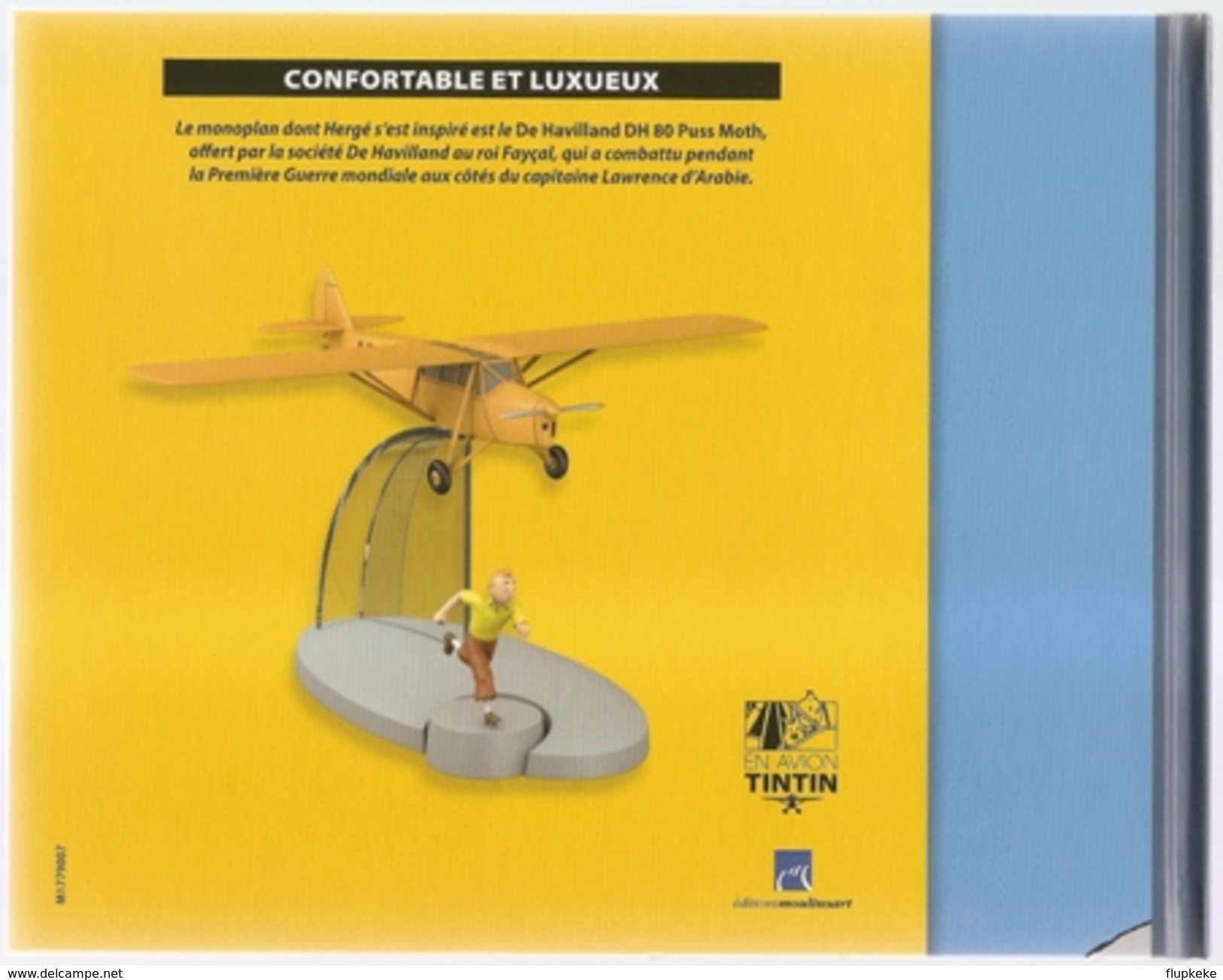 007 - L'avion Orange Des Cigares Du Pharaon - En Avion Tintin Hachette 2014 - Tintin