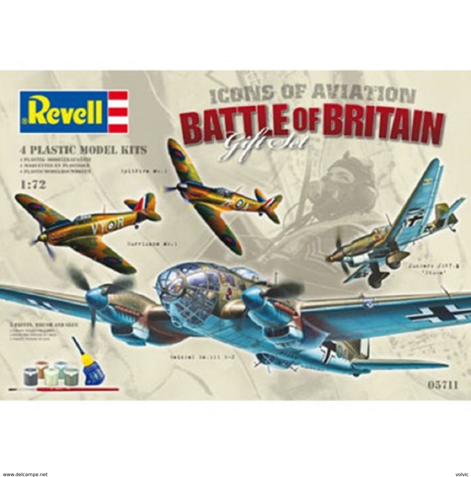 - REVELL - Coffret 4 Maquettes - Battle Of Britain  Gift Set Icons Of Aviation- 1/72°- Réf 5711 - - Vliegtuigen