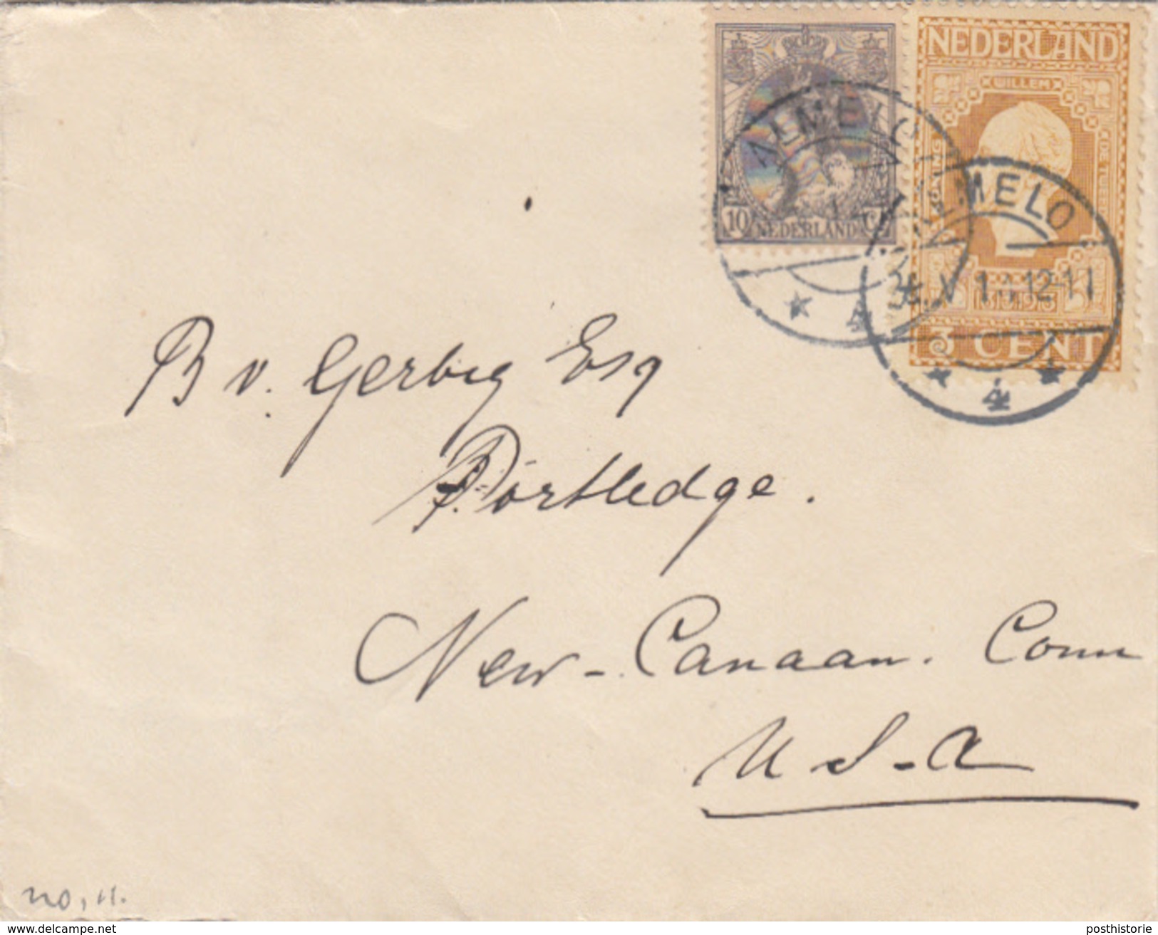 Envelop 2 Mei 1914 Almelo *4*  (typerader Langebalk) Leuke Mengfrankering - Postal History