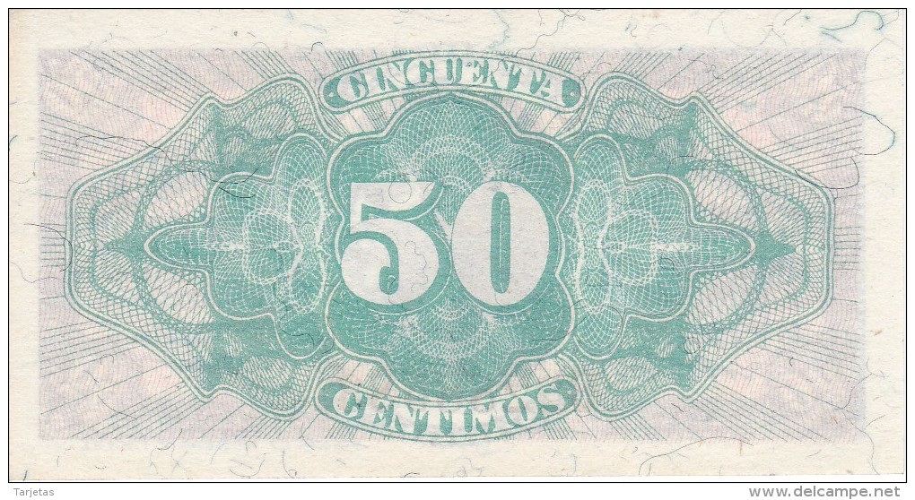 BILLETE DE ESPAÑA DE LA REPUBLICA ESPAÑOLA DE 50 CTS DEL AÑO 1937 SERIE  B SIN CIRCULAR-UNCIRCULATED - Otros & Sin Clasificación