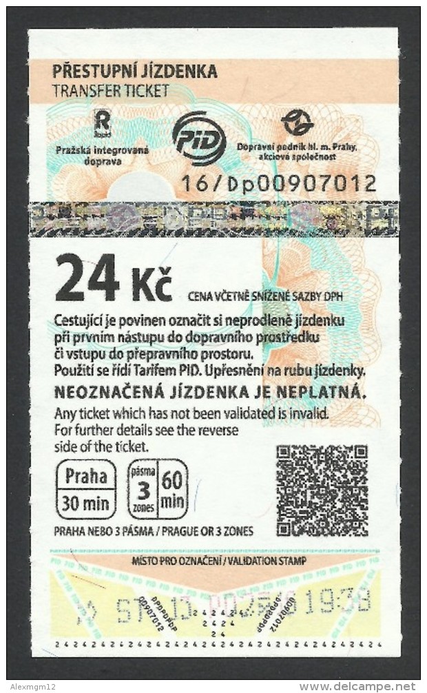 Czech Republic, Prague, Subway Ticket, Used - Europe