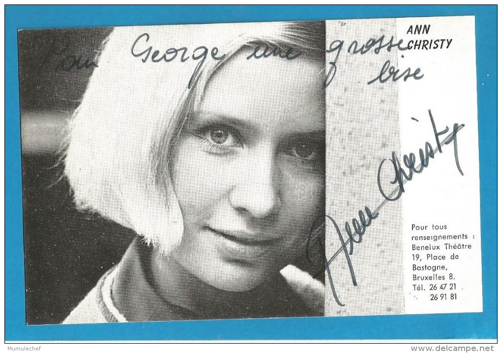 (A291) Signature / Dédicace / Autographe Original De Ann Christy - Chanteuse - Eurovision 1975 - Autres & Non Classés