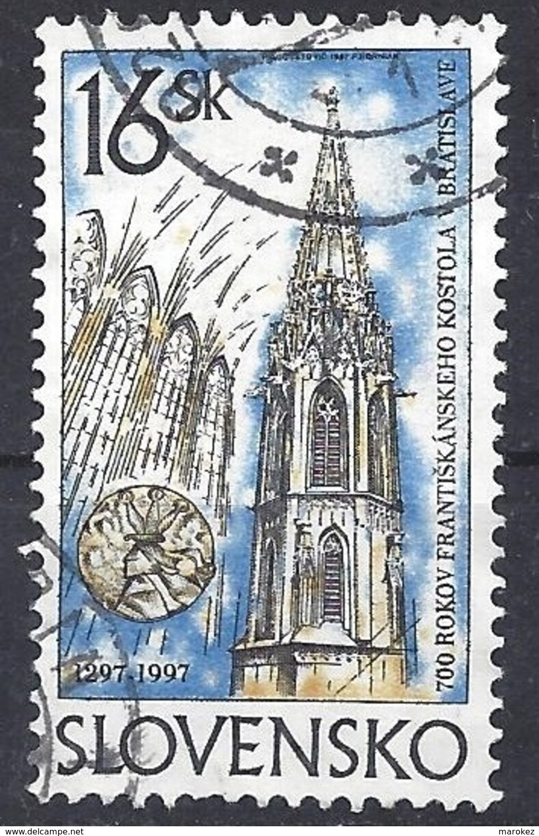 SLOVAKIA 1997 Architecture &ndash; 700 Years Of Franciscan Church In Bratislava Postally Used Michel # 275 - Oblitérés