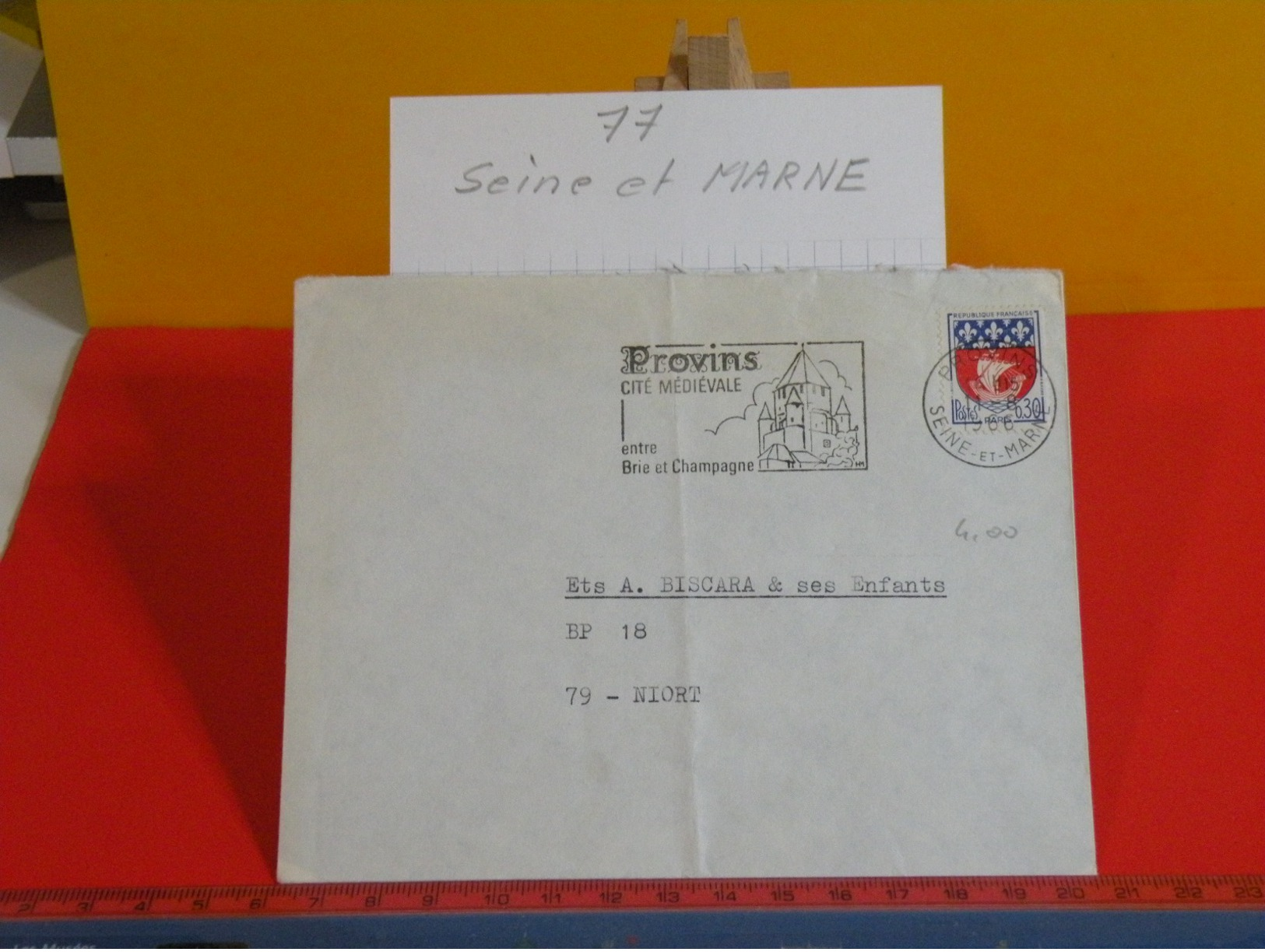 Marcophilie > Lettre > Flamme > 77 Seine Et Marne > Provins - Cité Médiévale En Brie Et Champagne - 1966 - Oblitérations Mécaniques (flammes)