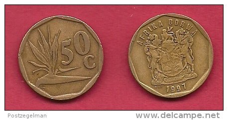 SOUTH AFRICA, 1997, 3 Off Nicely Used Coins 50 Cent C2078 - Zuid-Afrika