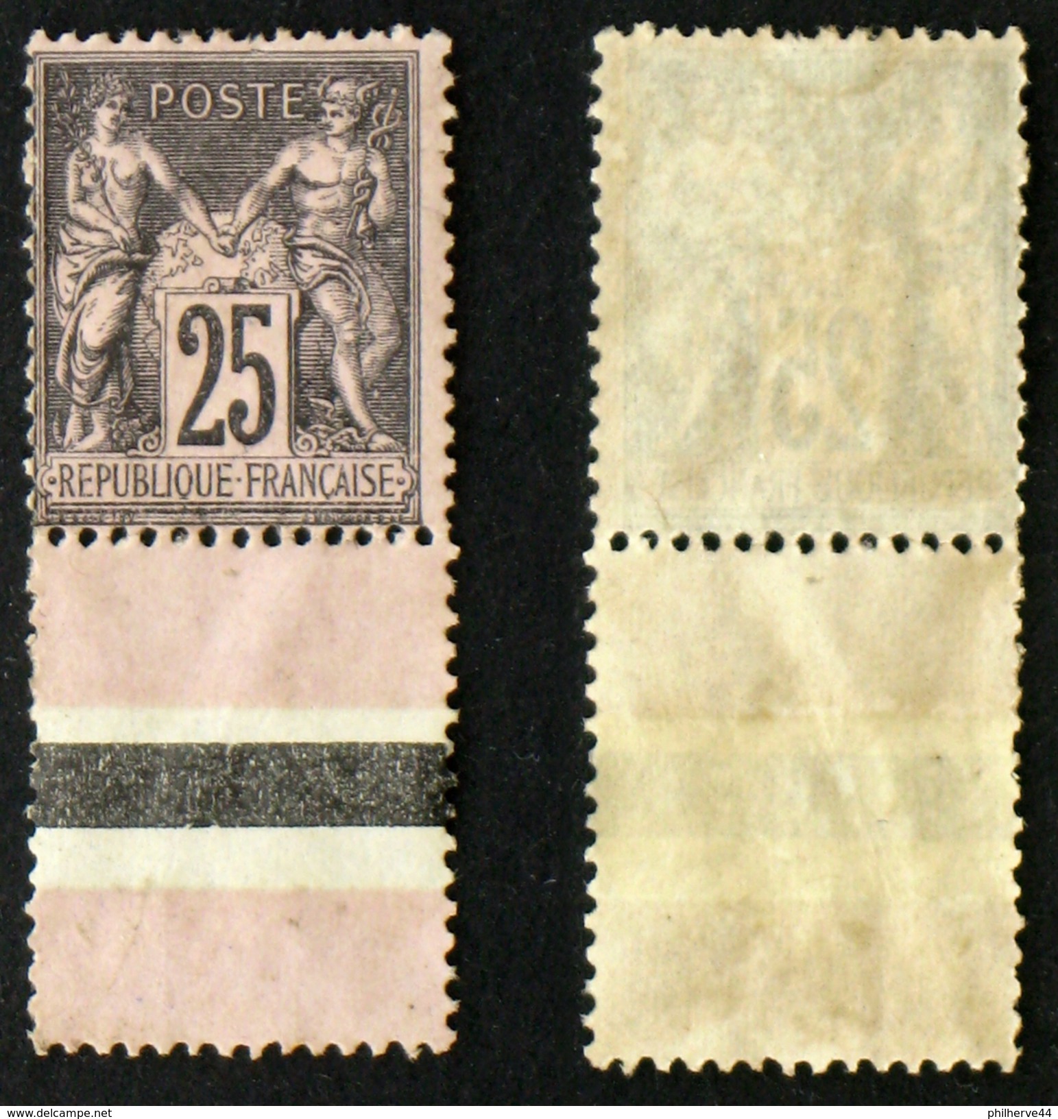 N° 97 - 25c Noir/rose SAGE Neuf NSG TB Cote 40&euro; - 1876-1898 Sage (Type II)