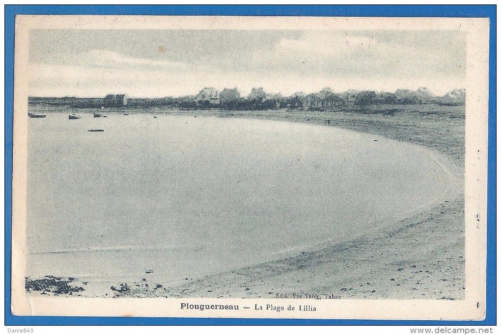 (dama) CPA - FINISTERE - PLOUGUERNEAU - VUE GENERALE - LA PLAGE DE LLLIA - édition Vve Talec (Tabacs) - Plouguerneau