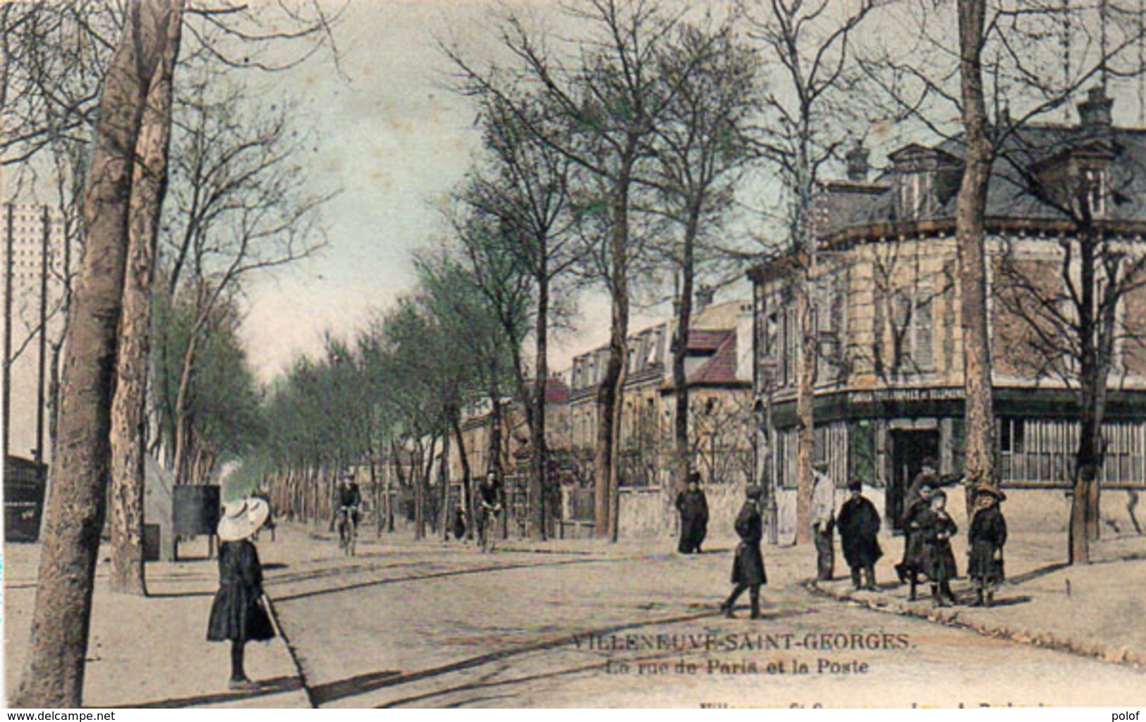 VILLENEUVE SAINT GEORGES - La Rue De Paris Et La Poste (92856) - Villeneuve Saint Georges