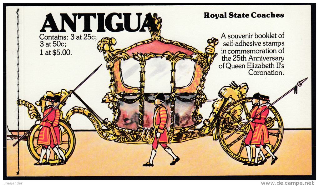 Antigua 1978 25th Anniversary Of Crowning Of Queen Elisabeth II. Booklet MH 510-512 - 1960-1981 Ministerial Government