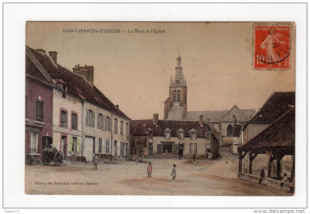 Saint Martin D'Ablois - La Place Et L'eglise - 51 - - Autres & Non Classés