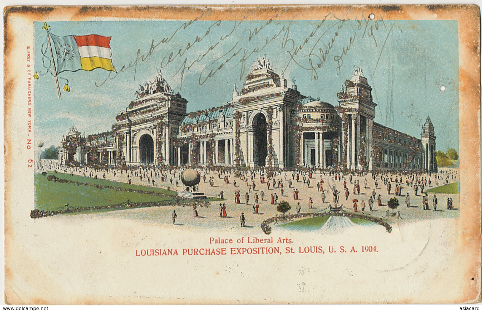 Louisiana Purchase Exposition St Louis 1904  Edit E. Frey 62 Pailletée Used NY To Guanabacoa Cuba 1905 - St Louis – Missouri