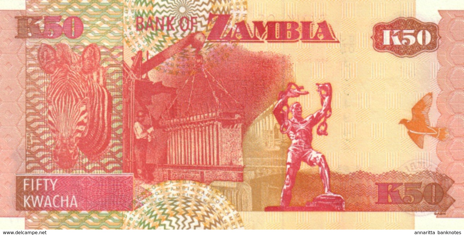 ZAMBIA 50 KWACHA 2007 P-37f UNC [ZM138g] - Zambie