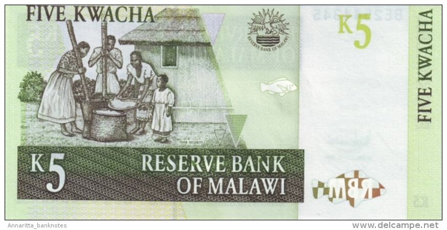 MALAWI 5 KWACHA 2005 P-36c UNC [ MW136c ] - Malawi