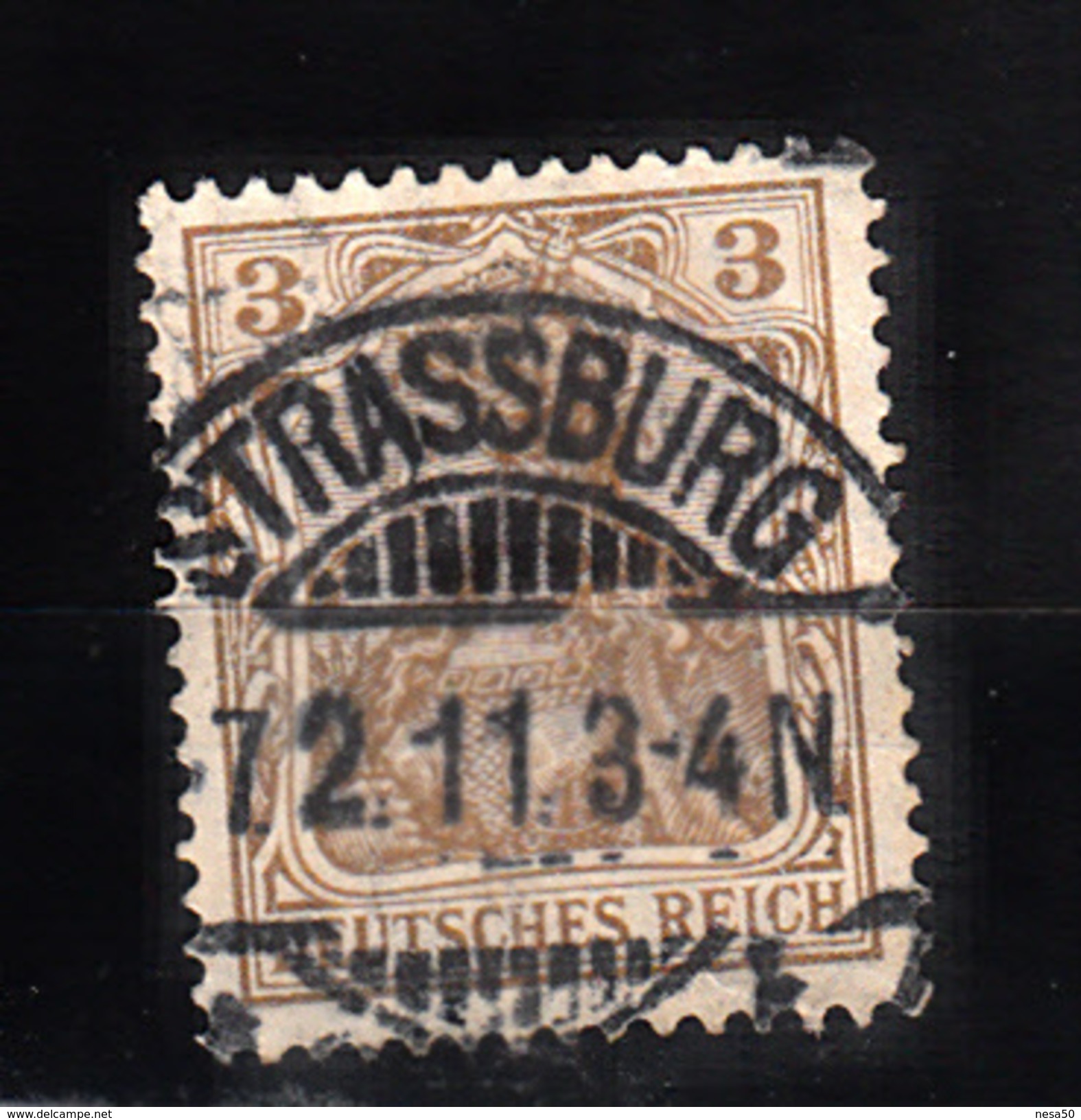 Duitse Rijk 1902 Mi Nr 69 Germania Mit Kaiserkrone; Stempel Strassburg - Oblitérés