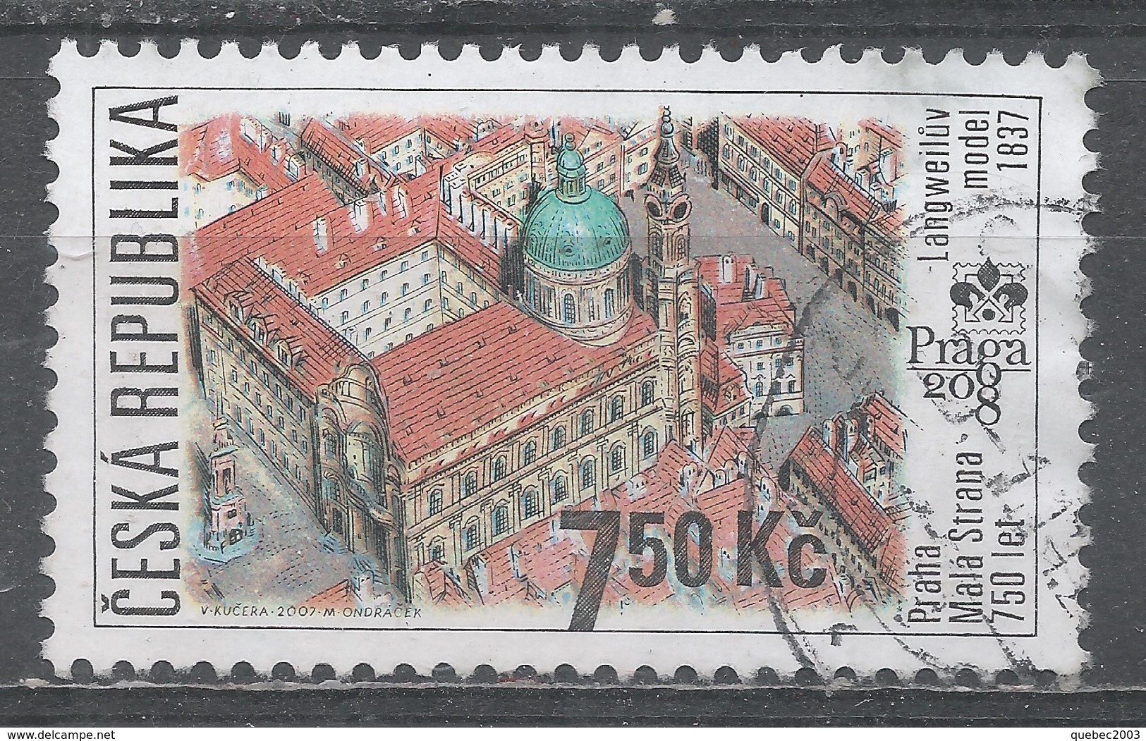 Czech Republic 2007. Scott #3337 (U) Model Of Mala Strana Area Of Prague, By Antonin Langweil ** Complete Issue - Used Stamps