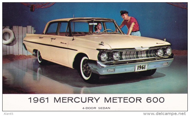 1961 Mercury Meteor 600 Auto Advertisement, C1960s Vintage Postcard - Voitures De Tourisme