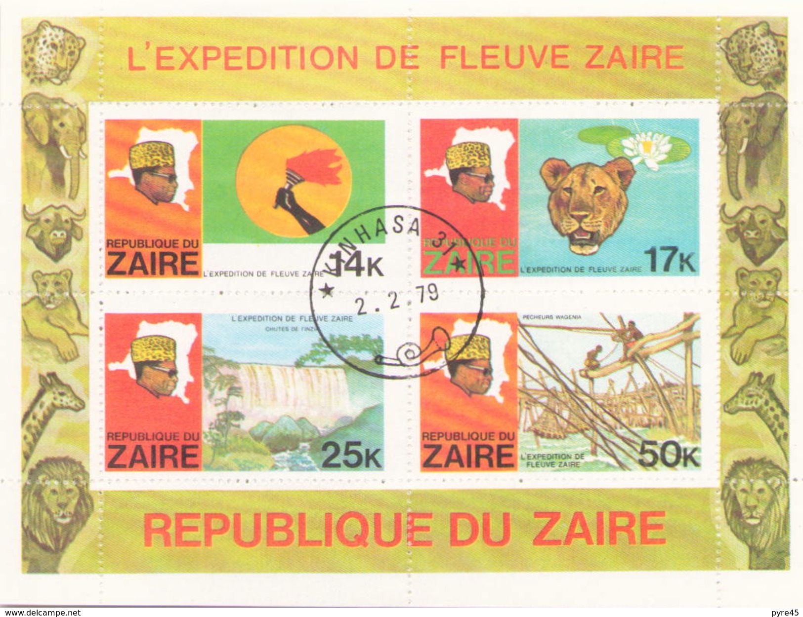 ZAIRE 1978 BF N° 8 / 9  OBLITERE EXPEDITION DU FLEUVE ZAIRE ( Côte 15€ ) - Gebruikt