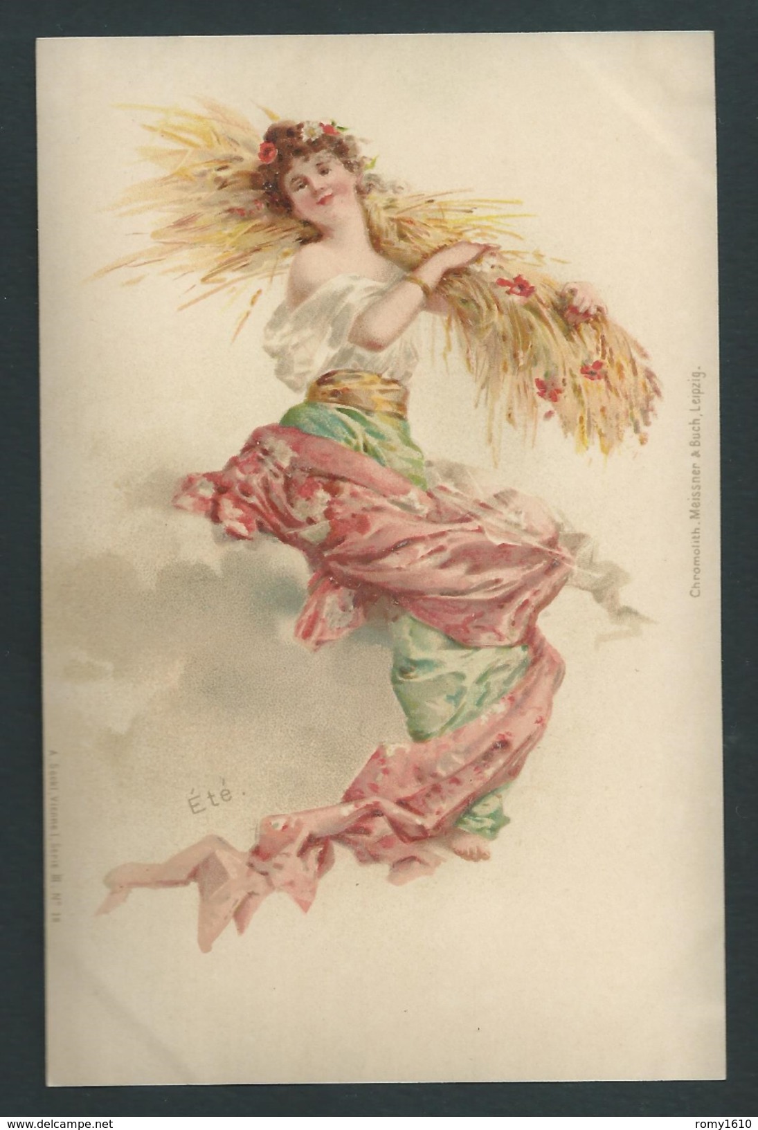 Les Quatre Saisons. Chromolit. Meissner & Buch. A. Sockl, Vienne,1. Série III, N°17,18,19,20. Complète. 5 Scans. - 1900-1949