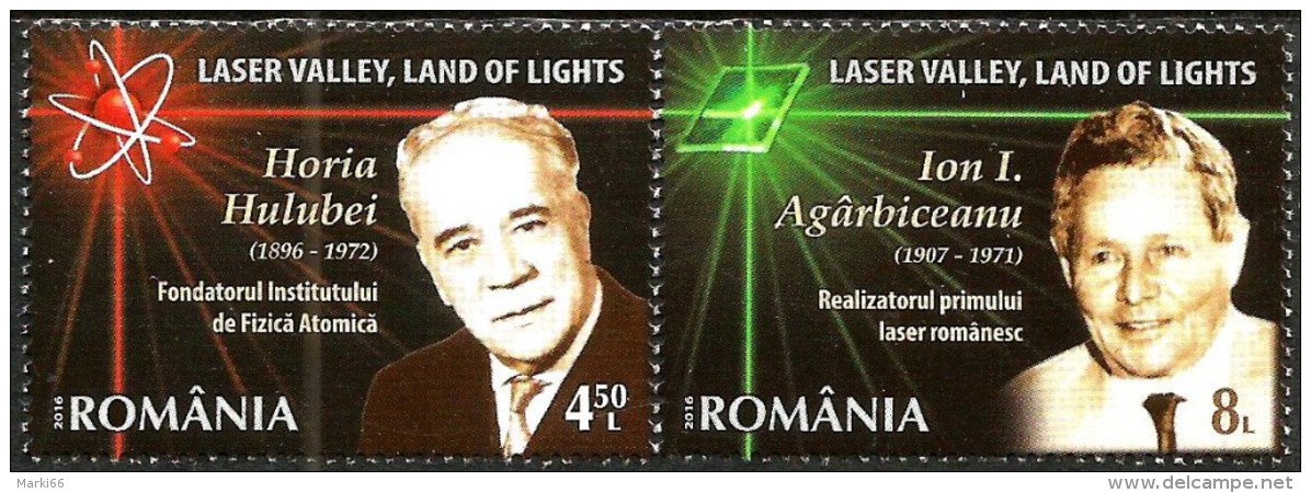 Romania - 2016 - Beyond Frontiers Of Knowledge - Laser Valley - Land Of Lights - Mint Stamp Set - Neufs