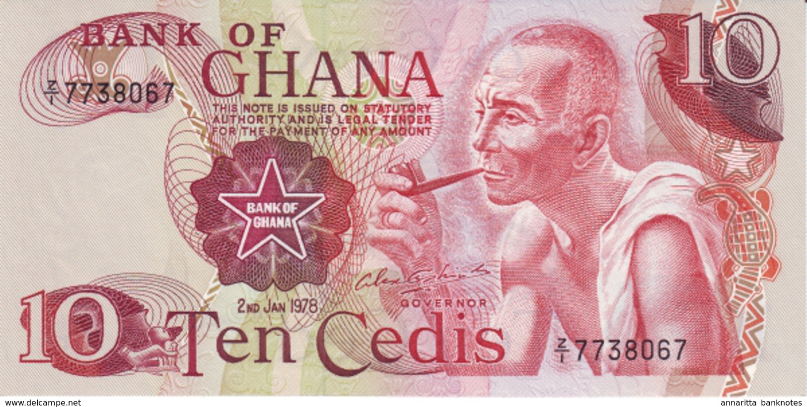 Ghana (BOG) 10 Cedis 1978 UNC Cat No. P-16f / GH117f - Ghana