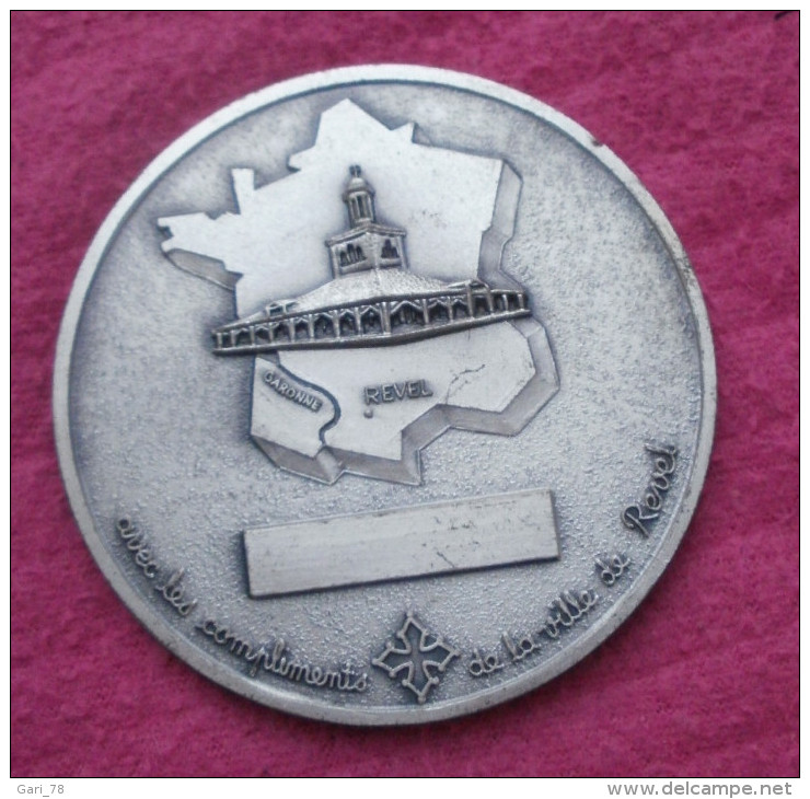 Medaille En Bronze Argenté FIA Ed - Ville De REVEL En Haute Garonne 73 Mm - Autres & Non Classés