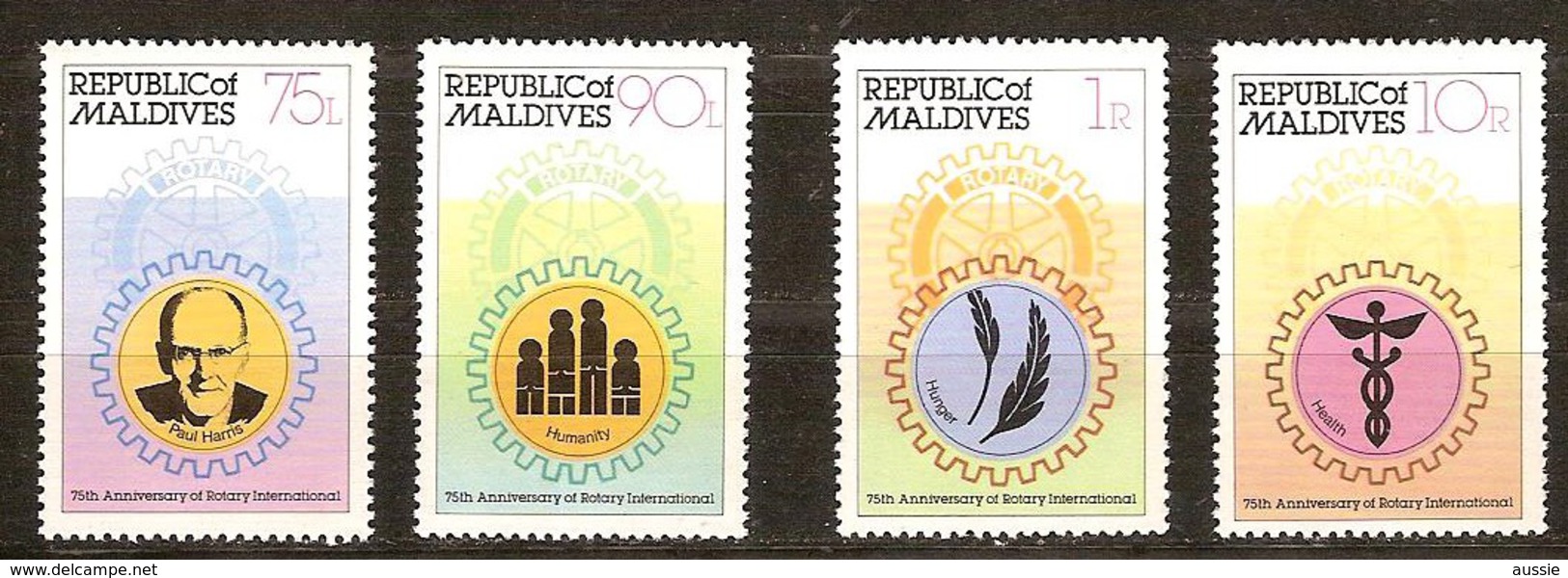 Maldives Malediven 1980 Yvertn° 804-807 *** MNH Cote 55 FF Rotary International - Maldives (1965-...)