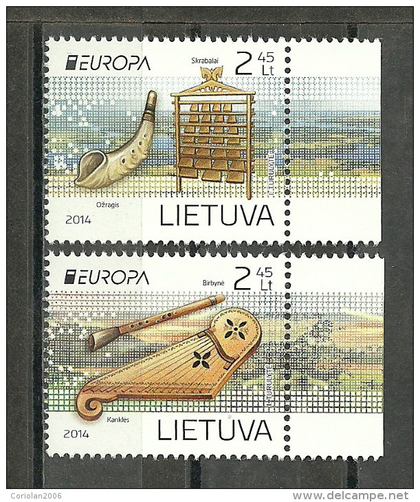 LITUANIA, LITAUEN 2014 / Europa, Musical Instruments,set 2 STAMPS - 2014