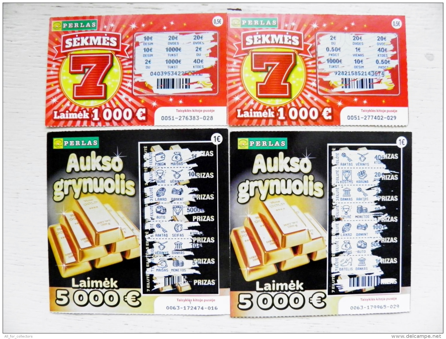 4 Lottery Tickets From Lithuania - Billetes De Lotería