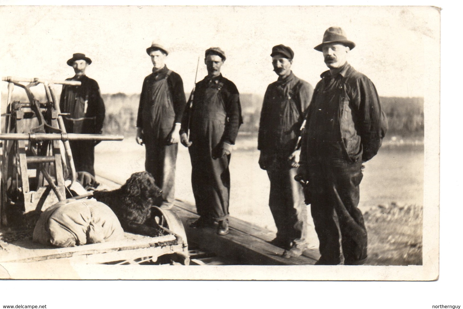 SASKATCHEWAN RIVER, Canada, Railraod Workers And Hand Car With Dog, Pre1919 RPPC - Autres & Non Classés