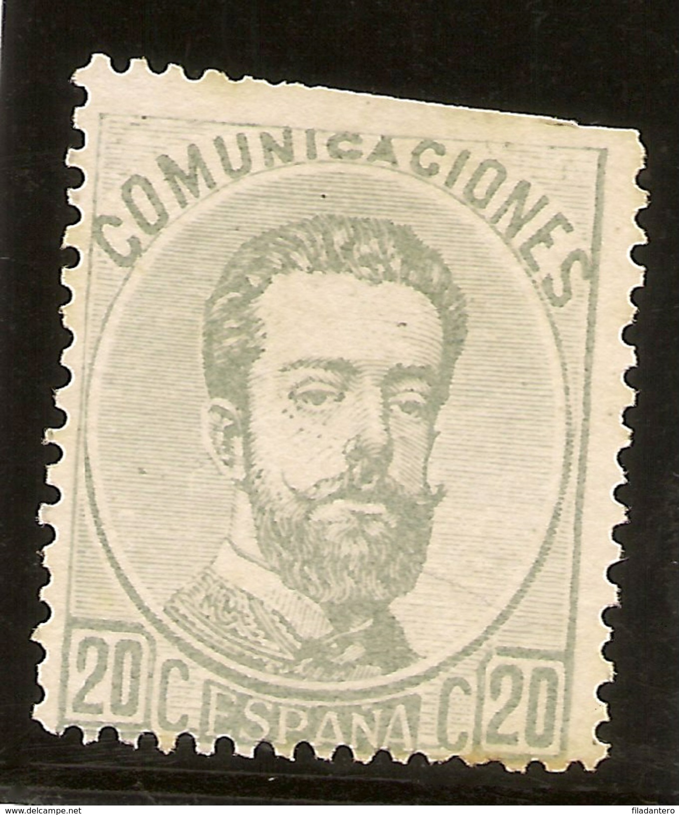 Edifil  123 (*)  20 Céntimos Gris  Amadeo I  1872    NL1047 - Unused Stamps