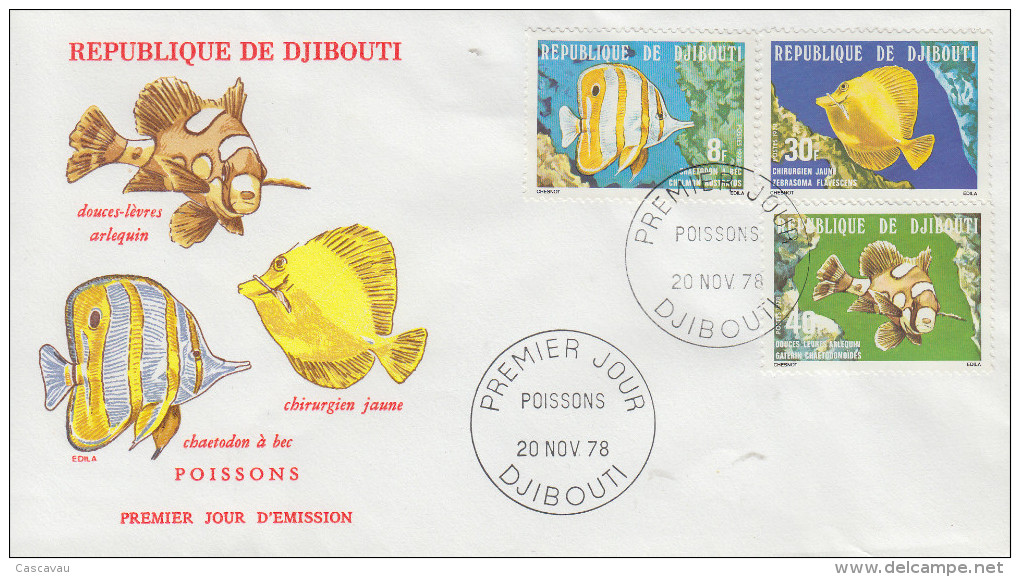 Enveloppe  FDC  1er  Jour   DJIBOUTI    Poissons   1978 - Djibouti (1977-...)