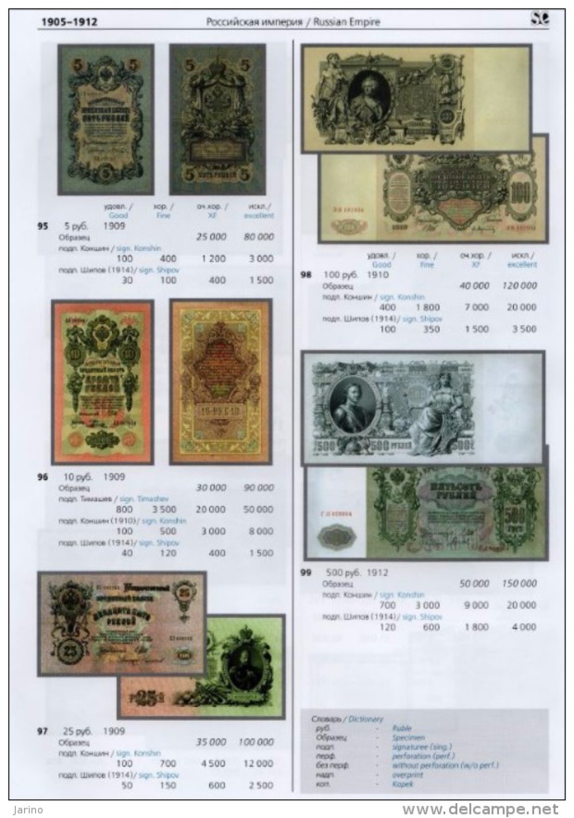 Russie - Paper Money Standard CD Catalog 1769-2013, Color Images - Rusland