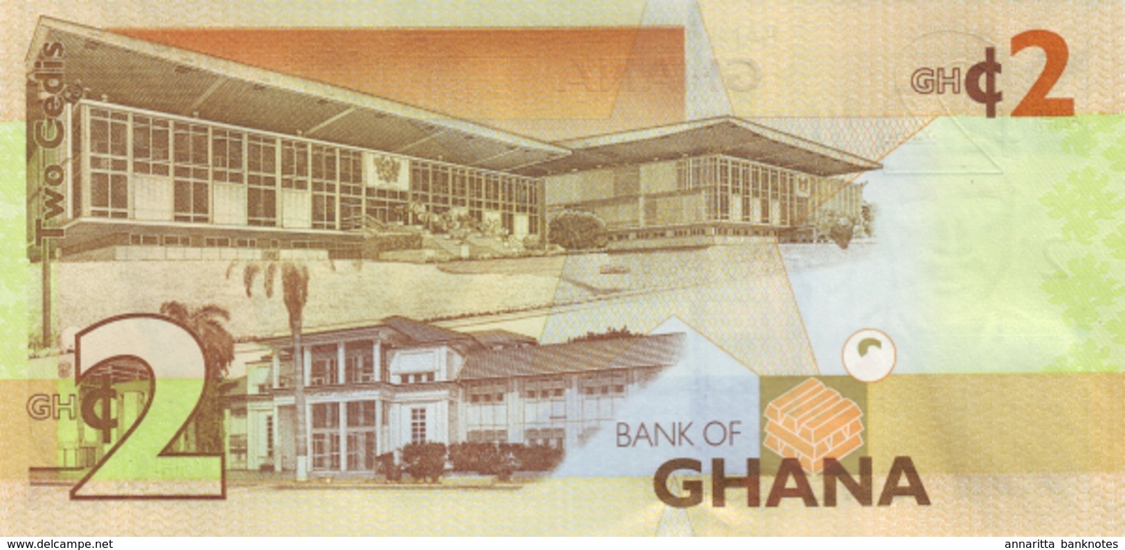 Ghana (BOG) 2 Cedis 2010 Comm. UNC Cat No. P-37Aa / GH150a - Ghana