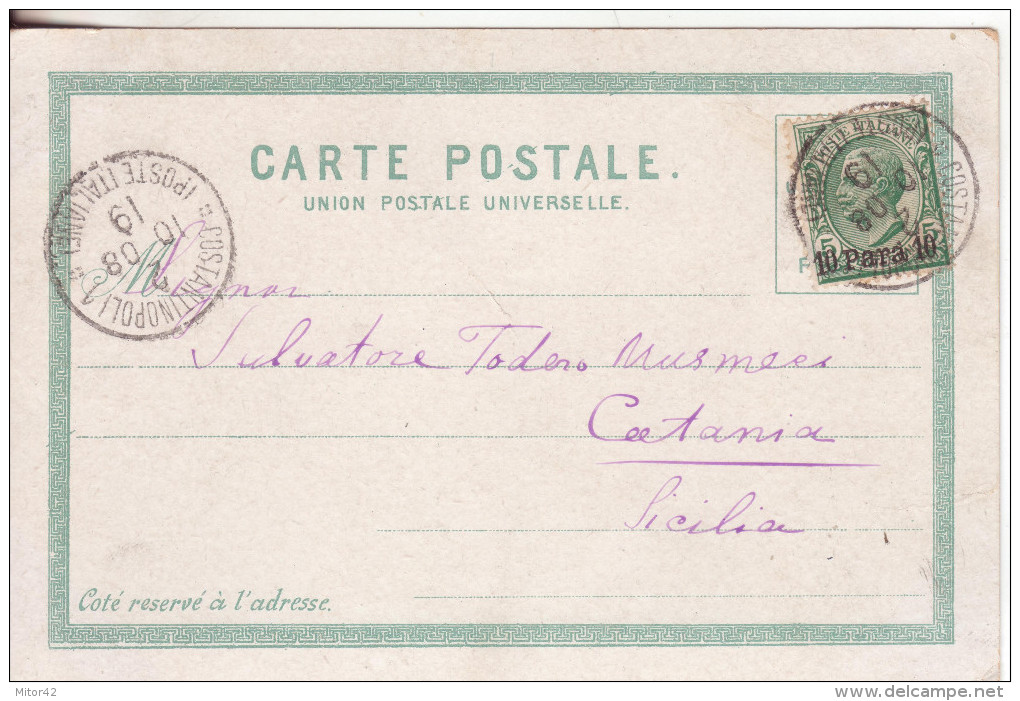 153-Uffici Postali All' Estero-Levante-10 Parà/5c.senza Scritta Albania Usato Nell' Impero Ottomano (Costantinopoli)1908 - Albanie